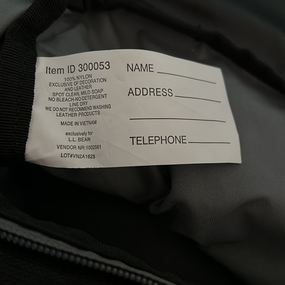 LL Bean Black Tote Travel Bag With Shoulder Strap - Picture 4 of 6